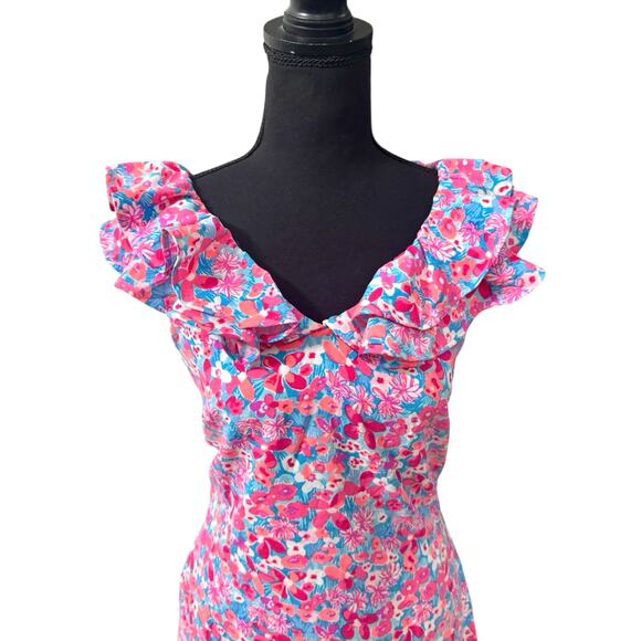 NWT! Lilly Pulitzer Linwood Romper in Aura Pink Baby Bloomer - Size 0 - Picture 6 of 10